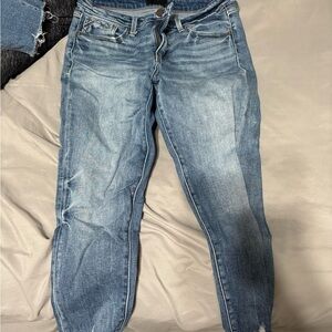 BKE cropped skinny jeans, distressed